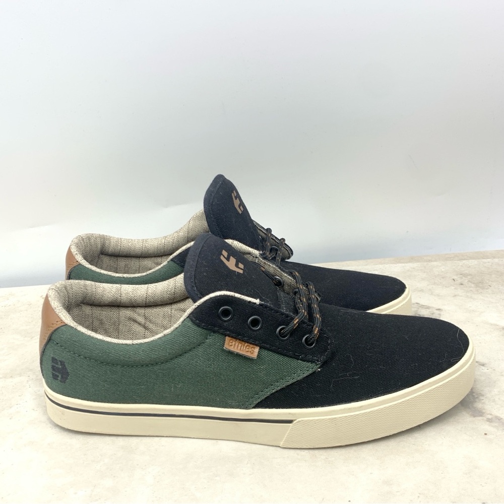 ETNIES Sneakers Men Size 9 Jameson 2 Eco Shoes Low Canvas Black Green Women 10.5